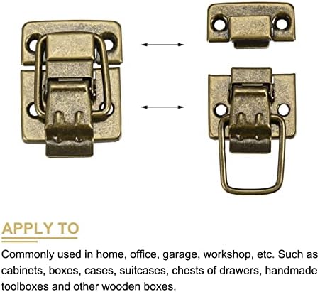 Metallixity Toggle Catch Lock 2pcs, travas de ferro HASP - Para caixas de armários, malas, tom de bronze