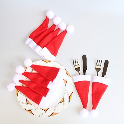 Christmas 10pcs Fork bolso de bolso bolsa decoração de natal colher touter toutler tabela de decoração de casa mesa de
