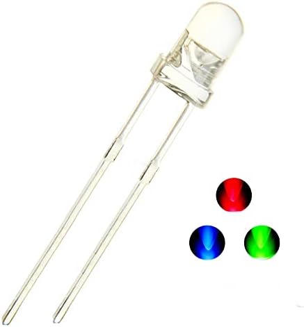 100pcs 5mm RGB Multicolor LED lento diodo LED, diodos emissoras de luz de alteração em várias cores, 2 pinos lentes redondas transparentes Flicker Componentes eletrônicos Kit de luzes de circuito