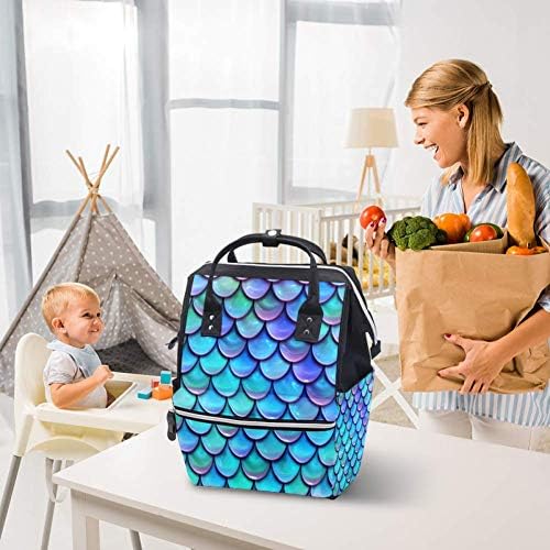 Mermaid Scales Frelaper Tote Bags Mummy Backpack Bag Saco de enfermagem para cuidados com o bebê