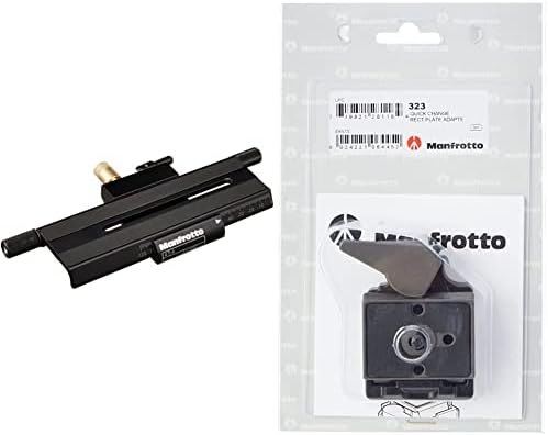 Manfrotto 454 Placa deslizante de posicionamento micrométrico -substitui 3419 -Black & 323 RC2 Rapid Connect Adapter por placa de