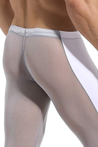 Calças de ioga de malha mass de mizok veem através de calças justas de compressão leggings