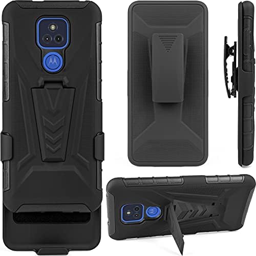 Caixa de clipe de cinto Tkmore para Motorola Moto G Tampe capa do telefone celular com o coldre de kickstand anti-knock preto