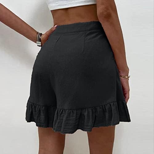 Shorts casuais para mulheres para mulheres elásticas na cintura alta shorts de cor sólida Summer loungewear shorts soltos shorts soltos