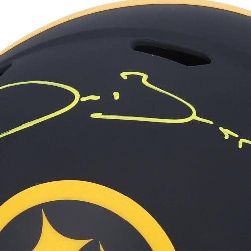 Devin Bush Pittsburgh Steelers autografou Riddell Eclipse Réplica de velocidade alternativa Capacete - Capacetes NFL autografados