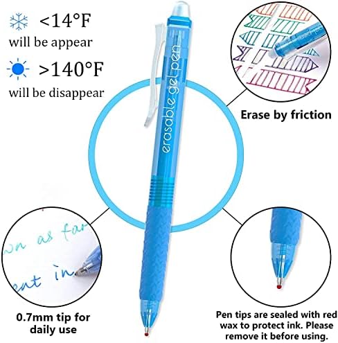 Vanstek 26 cores Pens apagável de gel+ 26 Cores Erastable Gel Reabills
