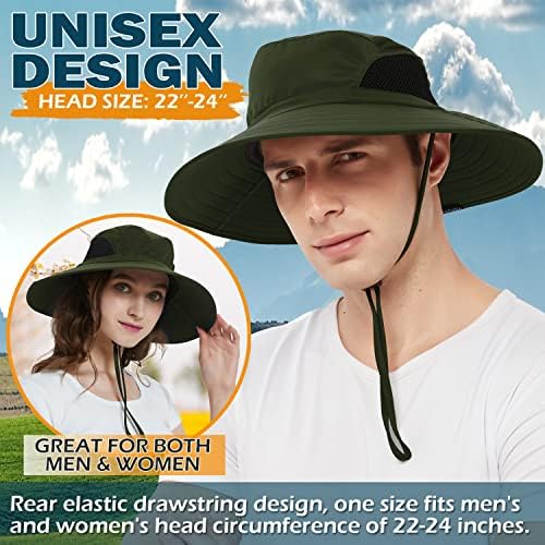 Einskey Sun Hat for Men/Women, Chapéu de balde de largura à prova d'água, chapéu de boonie dobrável para pesca na praia do jardim
