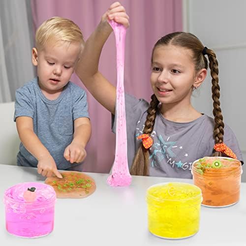 Xilypely slime kit para meninas, 3 pacote de pacote clear crocante lodo peachybbies, brinquedos de lodo de manteiga perfumados