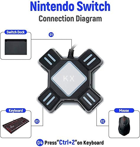 Conversor de teclado de mouse sehawei, adaptador do controlador de jogo para USB 2.0 Adaptador de teclado portátil do mouse compatível com PS4/Xbox One/N-Switch/ps3