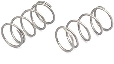 Aexit 0,4mmx5mmx10mm 304 Springs aço inoxidável Compressão Springs Silver Compression Springs Tone 10pcs