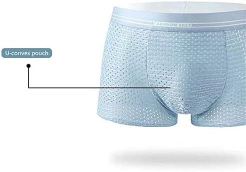 Boxeadores para homens malha de roupa íntima homens gelo seda respirável cuecas finas troncos transparentes macios sexy homens