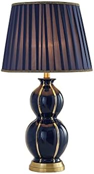 Wenlii American Table Bedroom Bedroom Lâmpada Decoração de lâmpada de mesa grande lâmpada de mesa nórdica Sapphire Blue Ceramic Lamp