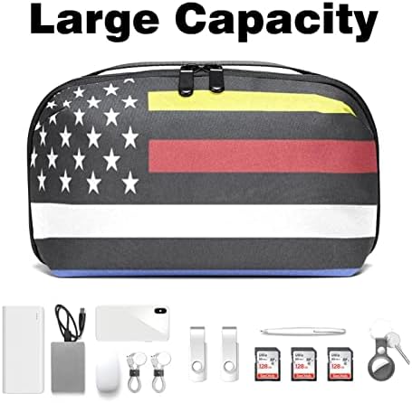 Carteira de bolsa de bolsa de viagem de caixa de transporte de caixa de transmissão de caixa USB Acessório de bolso Zipper, bandeira dos EUA America com linhas coloridas