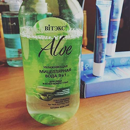 Bielita & Vitex Aloe 97 3-em 1 Água micelar hidratante para a área de rosto e olho para todos os tipos de pele 400 ml suco