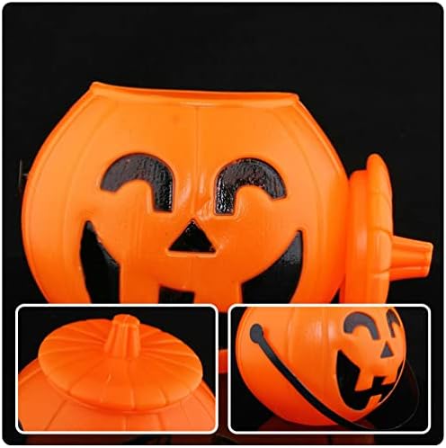 Halloween Pumpkin Candy Bucket: Truque de 16 cm ou tratamento de abóbora Jack o Lantern Candy Basket Favors Boldes