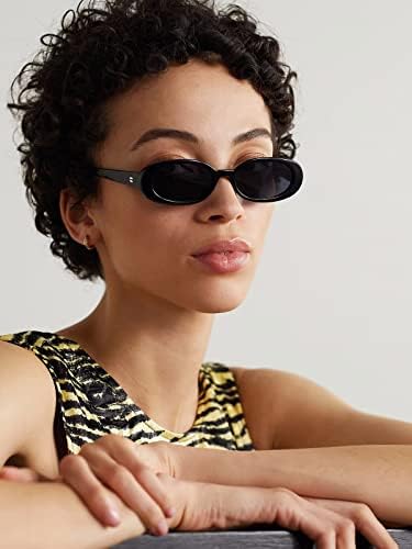 Óculos de sol oval retro aieyezo para mulheres moda pequenos óculos de sol oval de sol