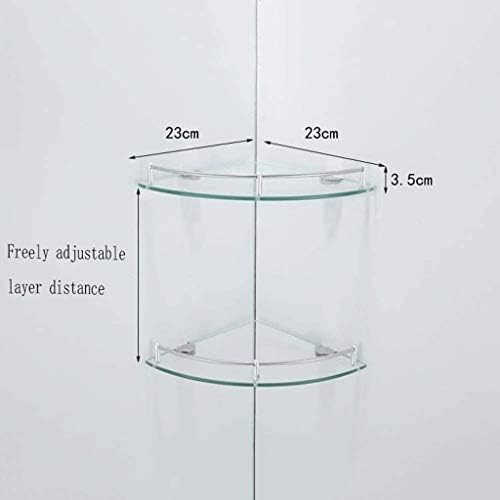 WSZJJ Alumínio de vidro de vidro Banheiro Banheiro Canto Caddio de cesto de armazenamento Organizador pendurado com suporte de parede de estilo contemporâneo de vidro mais espesso extra espesso