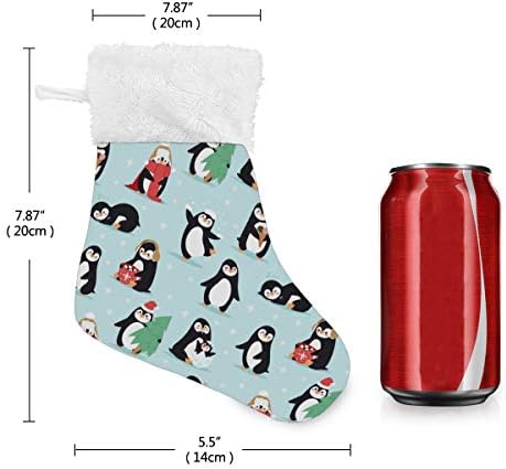 Meias de natal alaza fofo pinguins clássicos clássicos personalizados pequenas decorações de meias para decoração de festa de férias