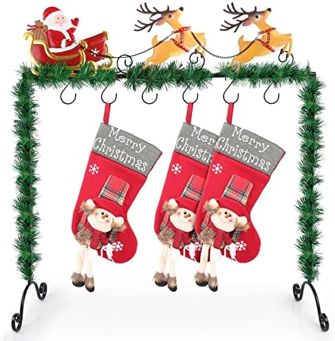 Cabides de suporte de estoque de Natal Papai Noel Papai Noel Elk Carrinho Stand Stand Stand Stand para decoração de Natal