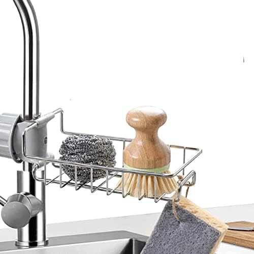 Koaius utensil talhery gancho cozinha esponjas racks racks de aço inoxidável pia autônoma esponjas drenagem suportes de