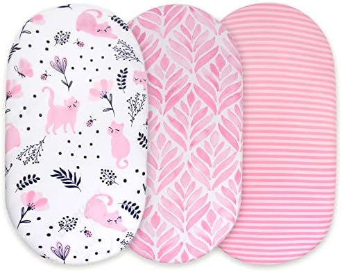 Tansypanda Bassinet Sheets para Mika Micky Sleeper à beira da cama, 3 pacote, 19 x 32 polegadas, Ultra Soft, Breathable e Snug Fit,