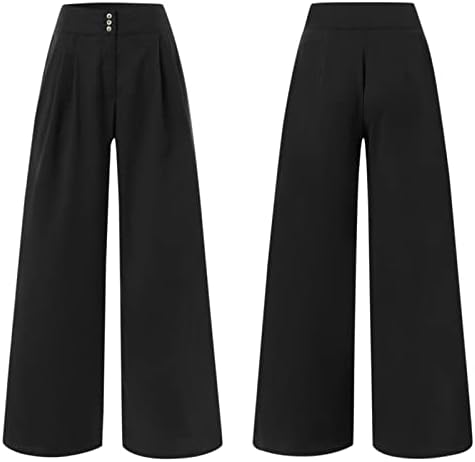 Miashui plus size calça de moletom de cintura larga de perna larga coloração sólida calça casual bolsões de moletom macia