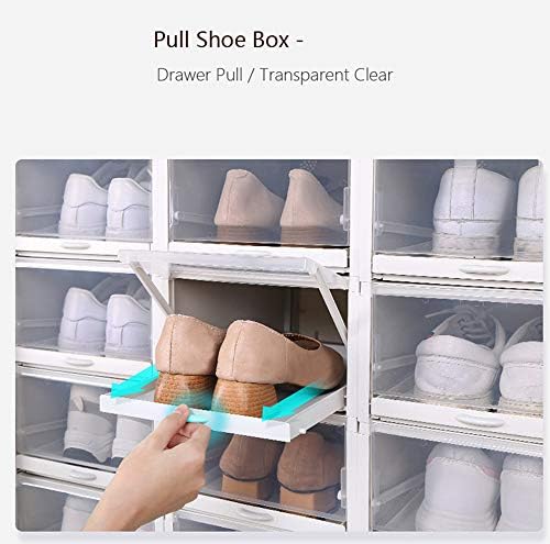 3PCS Organizador da caixa de sapatos, caixa de armazenamento de sapatos empilháveis ​​de plástico transparente, retirada do tipo