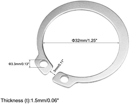 UXCELL 39mm Circlips externos CLIP CLIP RINGS SNAF SNAP RINGS 304 AÇO INONTILESS 20PCS