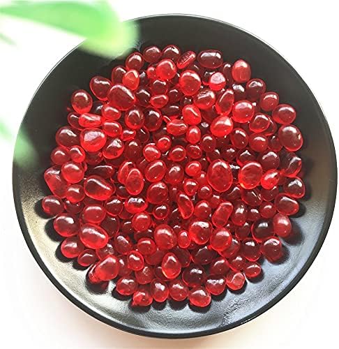 Qiaononai zd1226 50g 8-12mm de vidro vermelho de vidro vermelho colorido de cristal buda buda aquário tanque de peixes cálculos