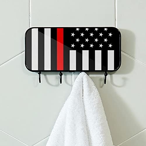 Ganchos Guerotkr para pendurar, ganchos adesivos, ganchos de parede para pendurar, bandeira americana Black White Pattern