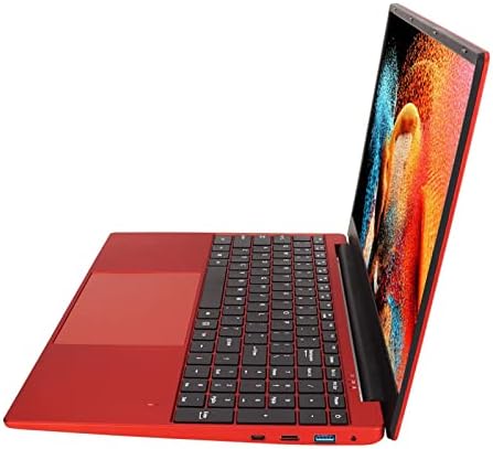 PUSOKEI Ultra Thin Laptop Red, 15,6in HD IPS Display, processador multicore de 2,90 GHz da CPU N5095, DDR4L 8GB, UHD Graphics 60Hz,