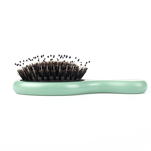 Escova de cabelo de cerdas de javali - mini -sinídeo Mini Heludo de madeira de faia Natural Mussagem