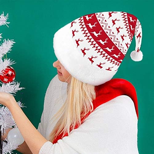 Chapéu de Papai Noel de Natal, Feliz Natal Elk Xmas Holida para Adultos, Unisex Comfort Christmas Hats para Evento de