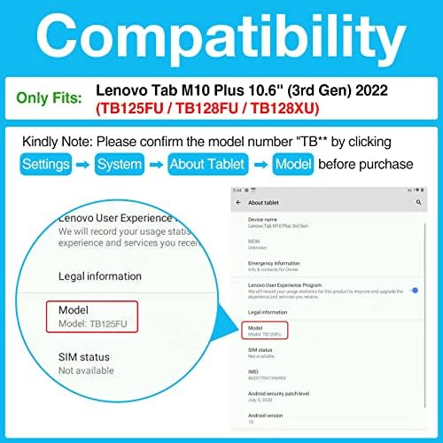Procase para Lenovo Tab M10 Plus 3rd Gen Case 10,6 polegadas 2022, slim stand dura back shell protetor Caso de capa inteligente para