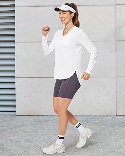 G4Free UPF 50+ camisas de sol para mulheres trepadeiras de manga longa Camisetas de proteção UV SPF para caminhada de ginásio