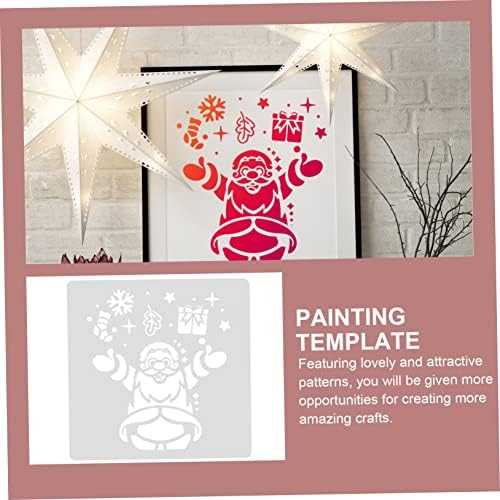 Toyandona 16 folhas Modelo de pintura de Natal Home Decoração Decoração de natividade Decoração de inverno para casa Estêncil de árvore