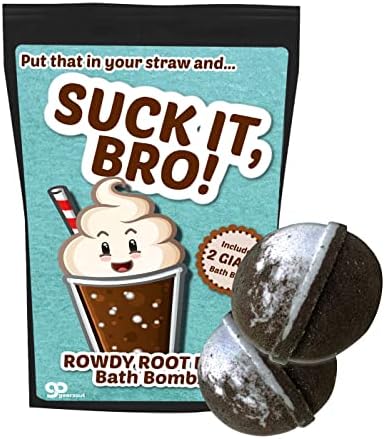 Suck It Bro Root Beer Bath Bombs - Bombas de banho luxuosas para crianças - Presente de Natal incrível para irmãos