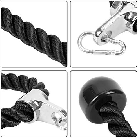 Emoly Universal Trícep Corda puxar para baixo - corda de nylon de serviço pesado de 28 polegadas, acessório de cabo fácil
