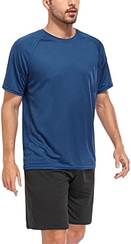Uplynn 5 pacote de malha de malha camisa para homens Quick seco de manga curta de manga atlética de fit seca