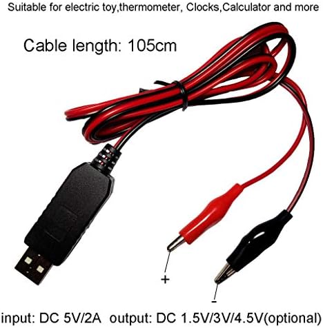 Seaskyer AA AAA Eliminador de bateria USB 5V a 1,5V/3V/4,5V Cabo de depósito para relógios brinquedos
