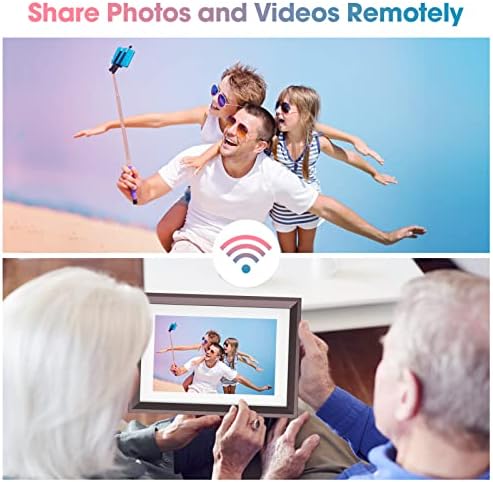 10.1 '' WiFi Digital Picture Mold, quadro de foto digital Compartilhe suas memórias em qualquer lugar com exibição de toque de 1280x800 IPS, compartilhamento remoto e armazenamento de 16 GB