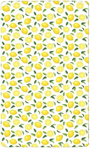 Folha de berço com tema de limão, colchão de berço padrão folhas de colchão de lençóis de colchão para meninas para menino ou