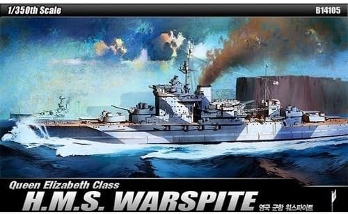 Academia 1/350 H.M.S. Warspite Battleship Military Ship Plastic Model Kit #14105