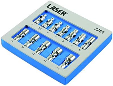 Laser 7281 Conjunto de soquete da junta universal 1/4 D 12pc