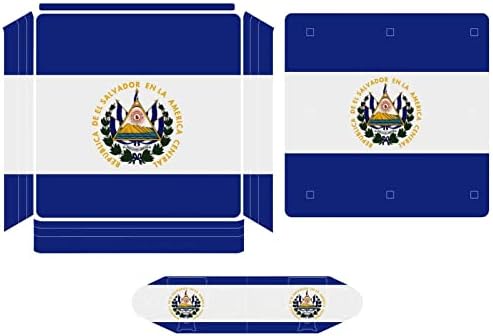 Pele de adesivo da bandeira de El Salvador para PS-4 Slim Console e Controlador Wrap Full Skin Protector Cover compatível