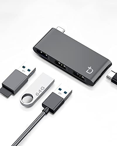 DockCase 4-in-1 USB-C Hub com Tipo C, USB 3.0, USB 2.0 Compatível 2021- MacBook Pro 13/15/16, novo Mac Air/Surface,