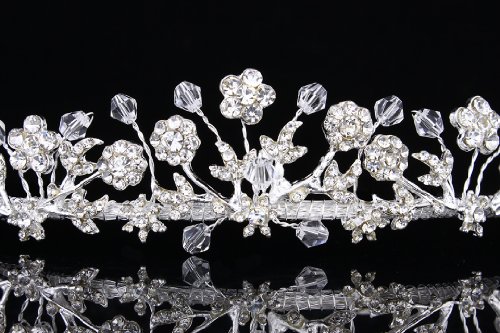Coroa de casamento de cristal de cristal de cristal Floral Floral