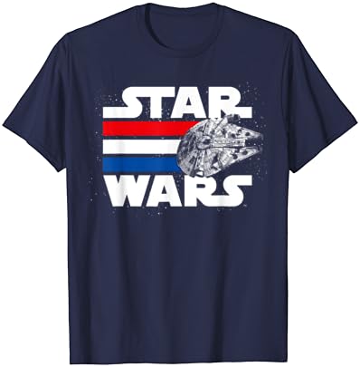 Star Wars Falcon Stripes Red White & Blue 4 de julho de camiseta de camiseta
