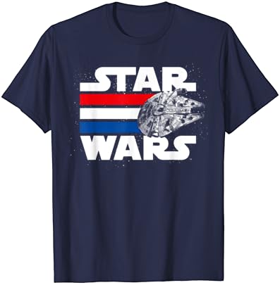 Star Wars Falcon Stripes Red White & Blue 4 de julho de camiseta de camiseta