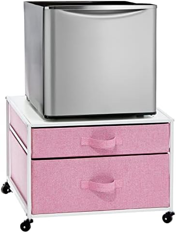 MDESIGN Pequeno carrinho portátil de armazenamento de mini geladeira com rodas - geladeira móvel, microondas, mesa de plataforma